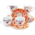 Набор чайный "Вьюнок", 12 предметов, цвет: оранжевый Производитель: Великобритания Артикул: ФР S59-228A инфо 12600q.